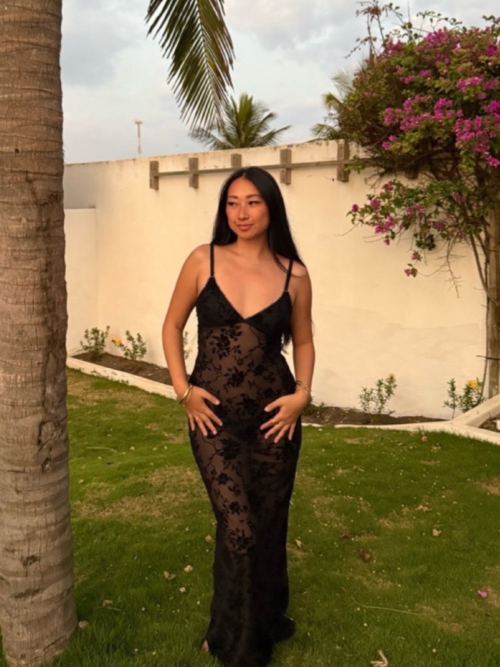 Loleia Black La Sarita Sheer Mesh Maxi Dress 🖤